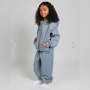 Comfrt Sky Zip Up and Cozy Joggers Set with Elastic Waistband